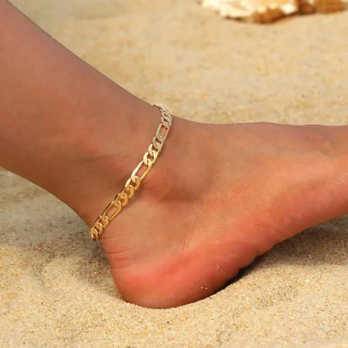 Chunky Figaro Chain Anklets For Women Punk Stainless Steel Gold Color Figaro  Anklet Chain Summer Jewelry Gift