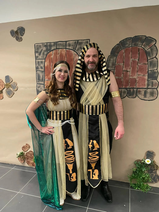 Halloween Ancient Egypt Egyptian Pharaoh Costume for Men King Cleopatra Queen Cosplay Carnival Party Medieval Couple Party Dress