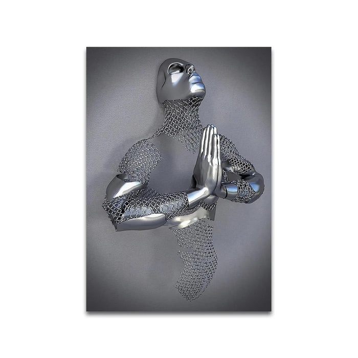 Modern Metal Figure Statue Art Canvas Painting Romantic Abstract Posters and Prints Wall Pictures for Living Room Home Decor