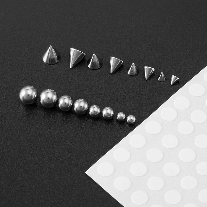 Sticker Fake Belly Eyebrow Lip Piercing Stud Non Piercied Earring Stud Set New Fake Nose Ring Piercing Jewelry Dermal Anchor Top