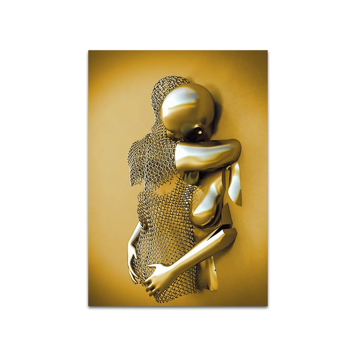 Modern Metal Figure Statue Art Canvas Painting Romantic Abstract Posters and Prints Wall Pictures for Living Room Home Decor