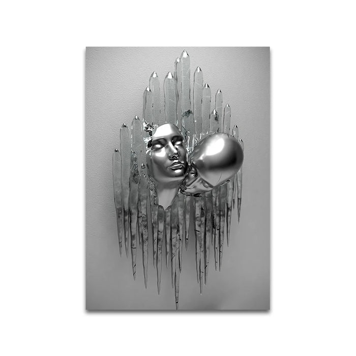 Modern Metal Figure Statue Art Canvas Painting Romantic Abstract Posters and Prints Wall Pictures for Living Room Home Decor