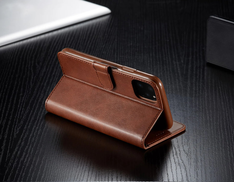 Leather Wallet Case for iPhone 16 15 14 13 12 Pro Max Mini Luxury Flip Cover Coque Card Slot