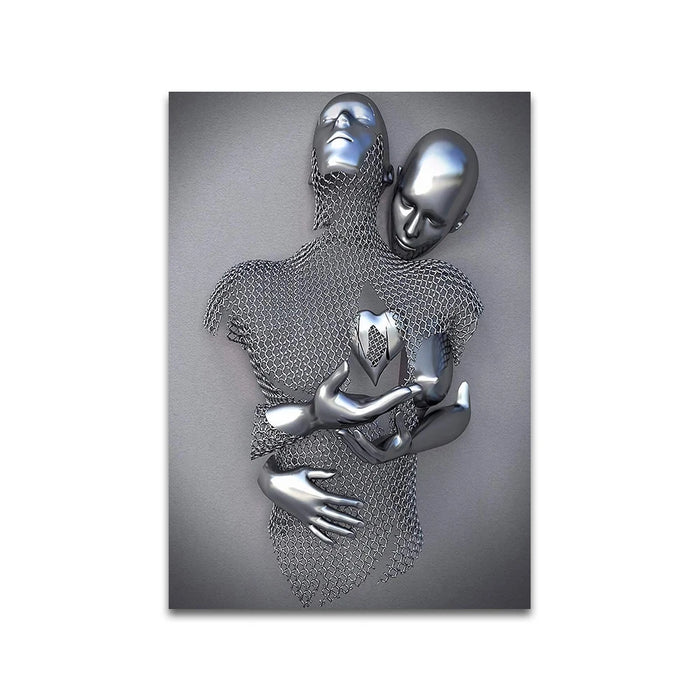 Modern Metal Figure Statue Art Canvas Painting Romantic Abstract Posters and Prints Wall Pictures for Living Room Home Decor