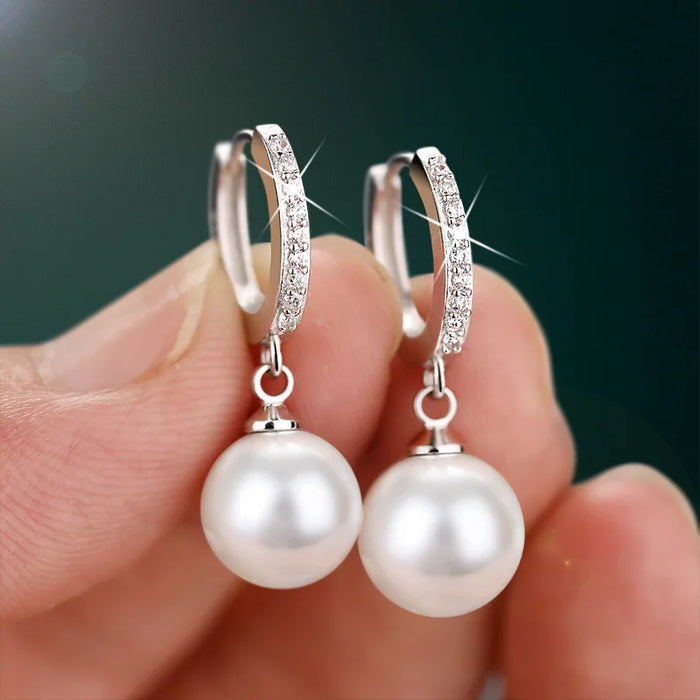 Pearl Earrings Genuine Natural Freshwater Pearl 925 Sterling Silver Earrings Pearl Jewelry