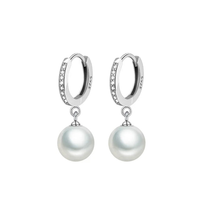 Pearl Earrings Genuine Natural Freshwater Pearl 925 Sterling Silver Earrings Pearl Jewelry