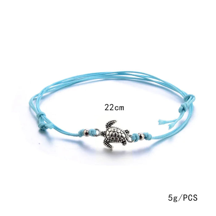 Summer Beach Turtle Shaped Charm Rope String Anklets For Women Ankle Bracelet Woman Sandals On the Leg Chain Foot Jewelry