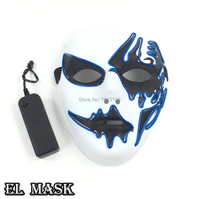 Neon Light LED Mask LED Halloween Scary Mask Cosplay Party Masque Masquerade Masks Halloween Costume Carnival Glow Party Props