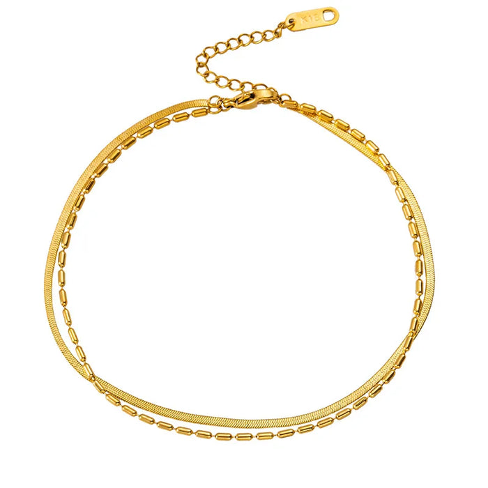 Fashion Jewelry Stainless Steel Women's Anklet Women's Jewelry Multilayer Gold colour Anklet