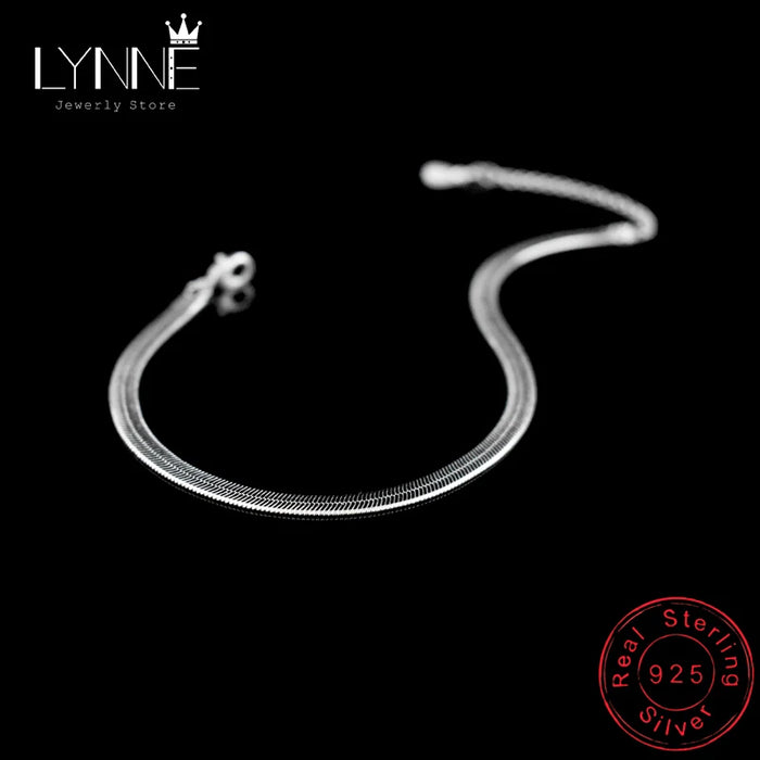 New Arrival Anklet 925 Sterling Ladies Silver Anklets Bracelet Flat Snake Chain For Women Foot Jewelry Barefoot Sandals Anklets