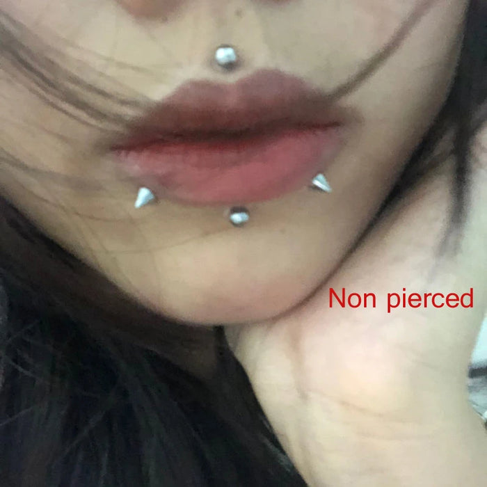 New Arrival Fake Lip Ring Stud Fake Nose Ring Eyebrow Ring Dimple Sticker Face Piercing Body Jewelry Stainless Steel