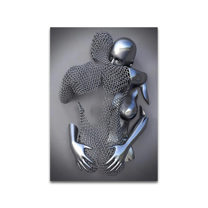 Modern Metal Figure Statue Art Canvas Painting Romantic Abstract Posters and Prints Wall Pictures for Living Room Home Decor