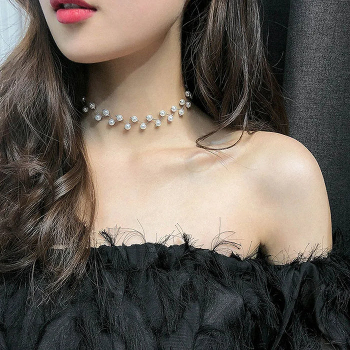 Trendy Pearl Necklace Korean Fashion Jewelry for Women Neck Chain  Choker Collar Accessories Gift Short Necklace Chain