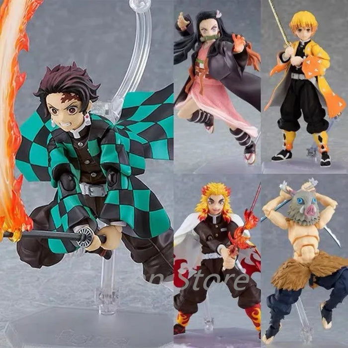 Figma Zenitsu Agatsuma 522-DX Kamado Tanjiro 498-DX Nezuko 508-DX Kyojuro Rengoku 553 Action Figure Joints Moveable Model Toy