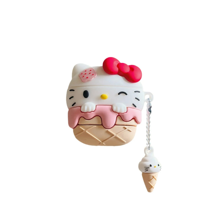 For Airpods Pro 2 Case,Hello Kitty Ice Cream Style For Airpods 3 Case,Soft Silicone Earphone Cover For Airpods Pro