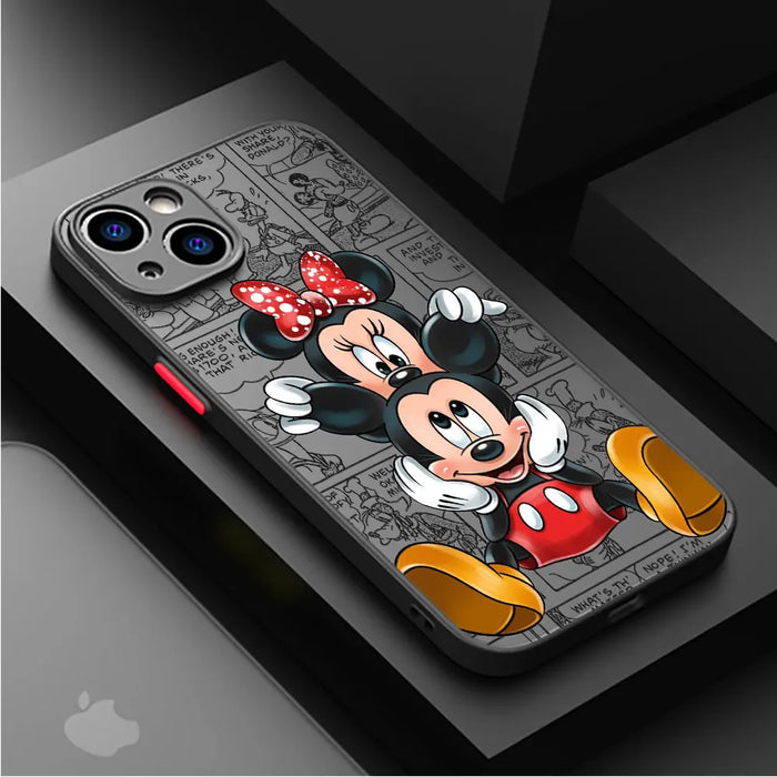 Disney Mickey Minnie Love Phone Case for Apple iPhone 15 16 Pro Max 13 14 Plus 12 Mini 11 Pro XR 8 SE 7 6S XS MAX Matte Cover