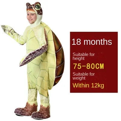 Halloween Turtle Cosplay Costume Set Children's Day Performance Performs Adult Children's Mobilization Animal SeaTurtle Clothing