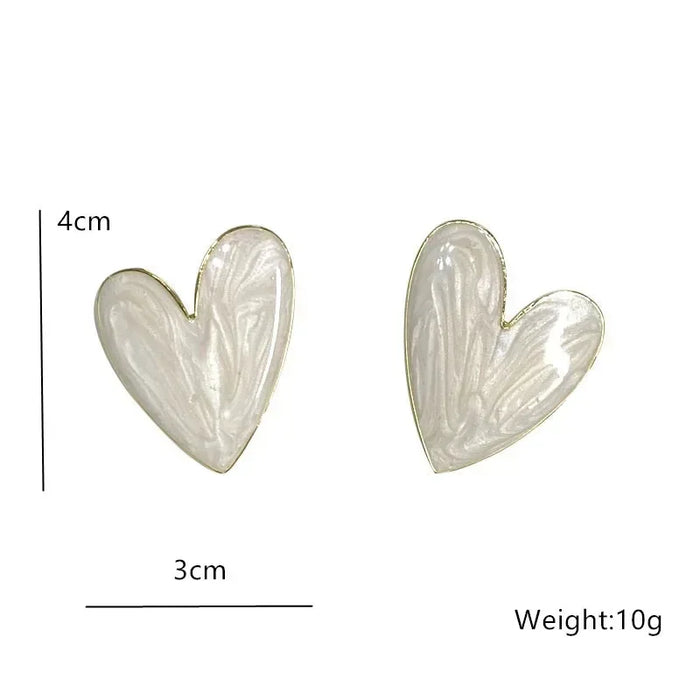 Delysia King  Retro white exaggerated personalized Love Earrings