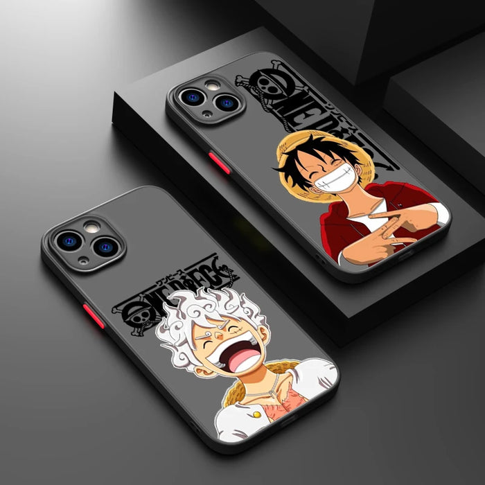 Anime One Pieces Luffy Phone Case For iPhone 15 14 13 12 11 Pro Max mini Frosted Translucent Cover