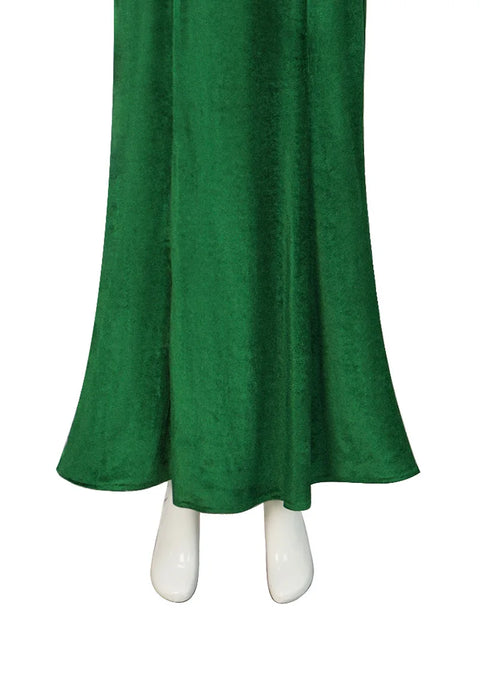 Shrek Cosplay Costume Anime Princess Green Dress Fiona Dress Shrek Cosplay Costume  Women Sexy Velvet Halloween Carnival Clothes