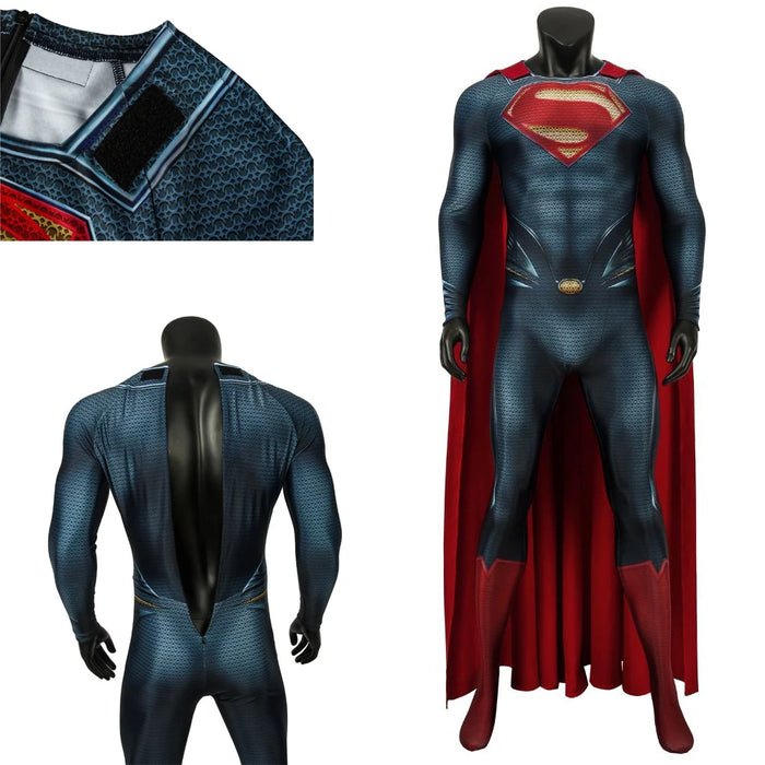 Adult Steel Superhero Boy Clark Kent Cosplay Costume Floral Jumpsuit Halloween Carnival 3D Printed Tight Fitting Suit Cape