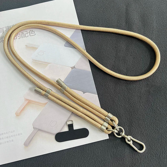 New Lanyard Silver Double Buckle Adjustable Wrist Hand Crossbody Strap Cord Hang Mobile Cell Phone Shoulder Chain Key Rope