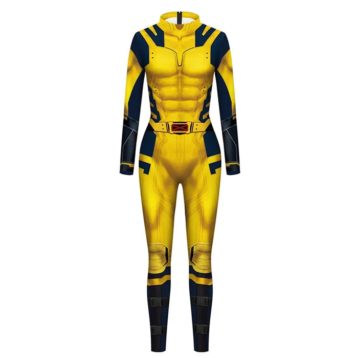 Superhero Wolverine Deadpool Halloween Costume for Adults Kids Three Claws Wolverine Spandex Zentai Superhero Bodysuit Jumpsuit