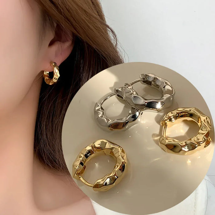 New Simple Pleated Earring Women Personality Temperament Earrings Couple Engagement Earrings Accessories