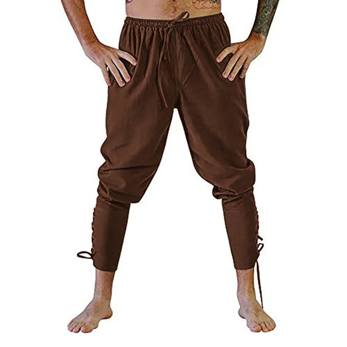 Medieval Pants Viking Pirate Costume For Men Women Pirate Trousers Lace Up Renaissance Pants  Brown Black Plus Size Halloween