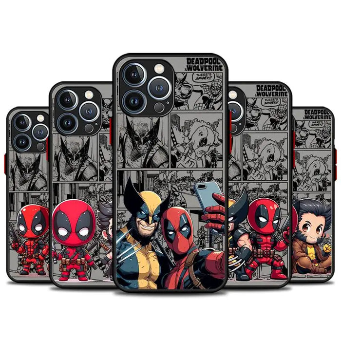 Marvel Deadpool And Wolverine Clear Matte Phone Case for Apple iPhone 16 15 14 13 12 pro Max