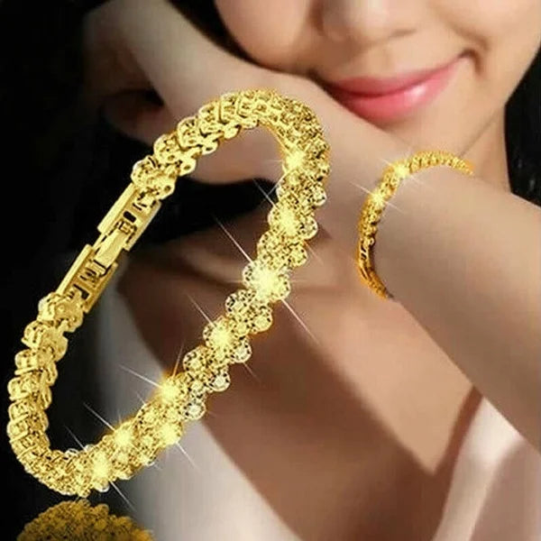 Bohemian Bracelet for Women Rhinestone Leaves Chain Bangle Luxury  Braided Wedding Jewelry Christmas Gift Jewelry