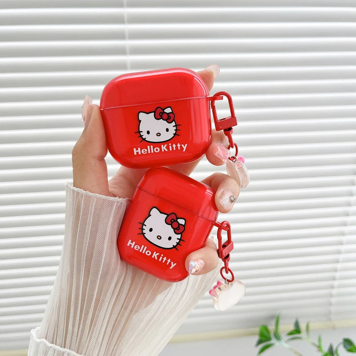 Cute Cartoon Sanrio Hello Kitty  Earphone Case For AirPods 4 1 2 3 Pro 2021 Wireless Bluetooth Headset Soft TPU Protective Cover