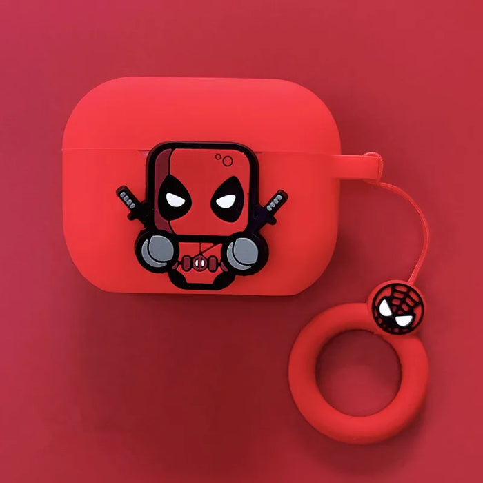 Cartoon Marvel Deadpool Earphone Case Cover For Airpods 4/Pro 2/3/1 2 Silicone Wireless Earbuds Protective Shell With Keychain