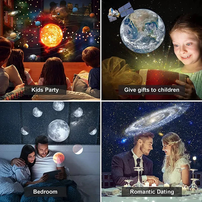 LED Night Light Galaxy Projector Starry Sky Projector 360° Rotate Planetarium Night Lamp For Room Decorative Children Kids Gift