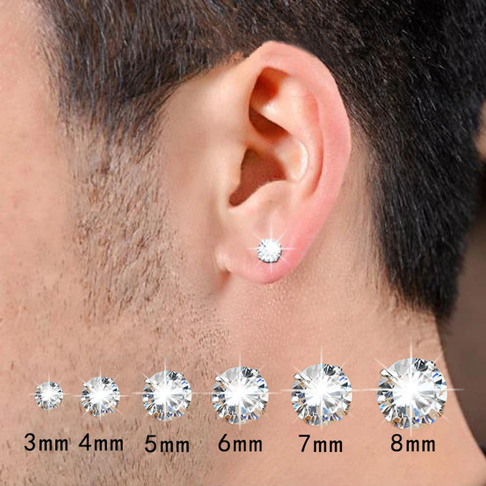 CZ Zircon Ear Piercing Surgical Steel Ear Jewelry for Men Boys Women Girls