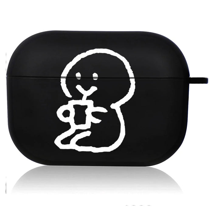 Creative Line Cute Black Airpod Cases Air Pro 3 for Airpods Pro 2 3rd Pods Gen Airpord Cover Cute Cartoon Simple Line Art Case