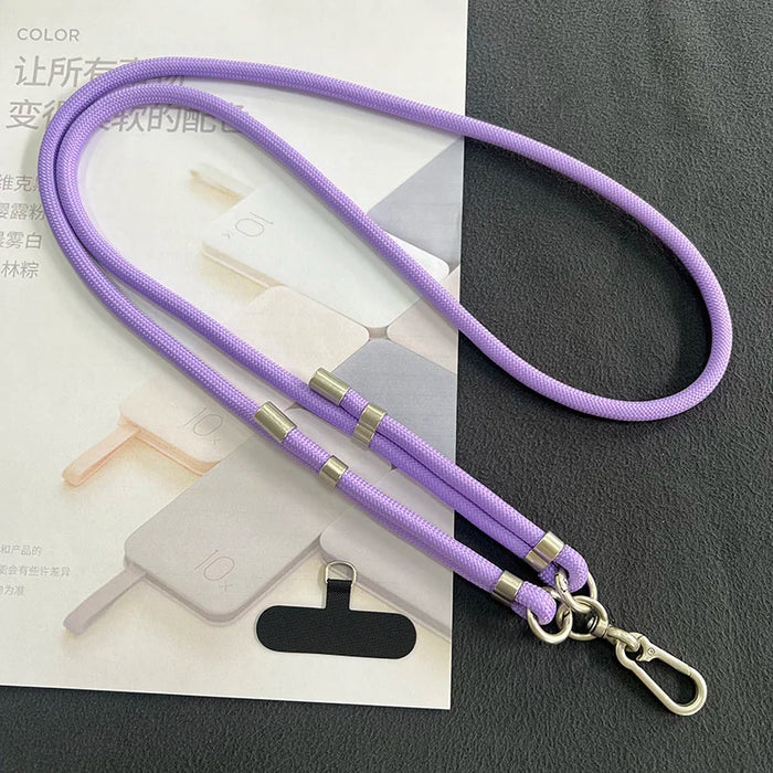 New Lanyard Silver Double Buckle Adjustable Wrist Hand Crossbody Strap Cord Hang Mobile Cell Phone Shoulder Chain Key Rope