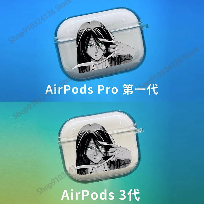 Attack on Titan Earphone Case for Airpods 1 2 3 Pro 2 Soft Wirless Bluetooth Headphone Cover Cartoon Anime AirPods Case