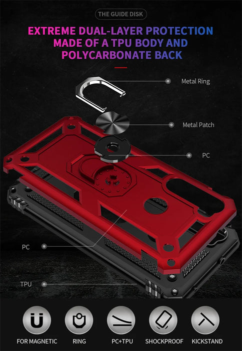 For Xiaomi Redmi Note 8T 7 8 Pro Case Luxury Armor Shockproof Phone Case For Redmi 7 8 7A 8A Car Magnetic Ring Holder Back Cover