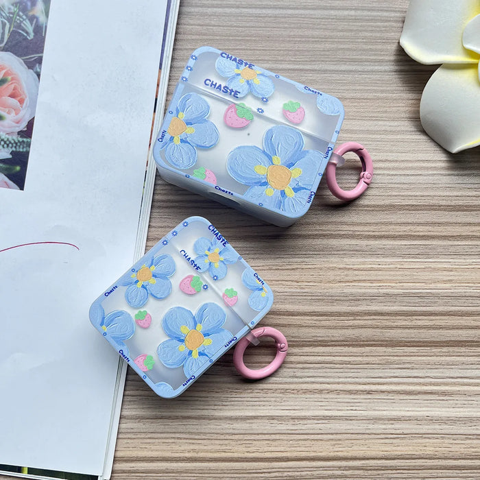 For AirPods Pro 2nd Case Ins Fashion Flower Silicone Cover For Apple AirPods 1 2 3 Girls Cute Earphone Charging Box With Keyring