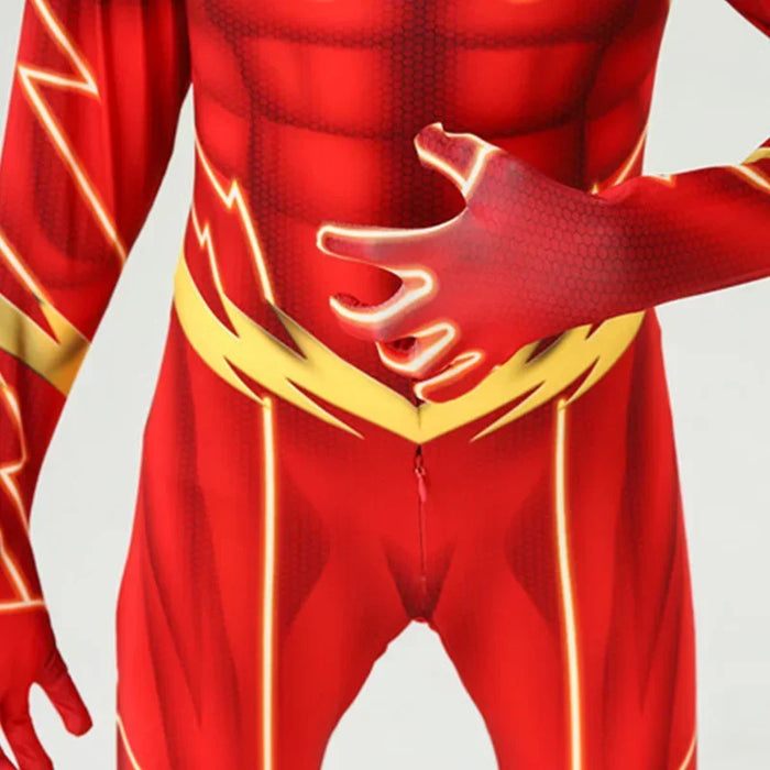 The Flash - Kids Cosplay Jumpsuit halloween  Superhero Carnival Party Fancy Dress with Mask Sets