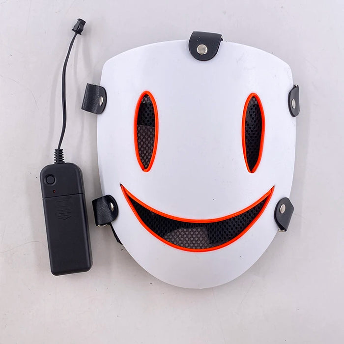 Japanese Anime Cosplay Mask, High Rise Invasion, Tenkuu Shinpan, White PVC Masks, LED Light Up Mask, Props, Fashion