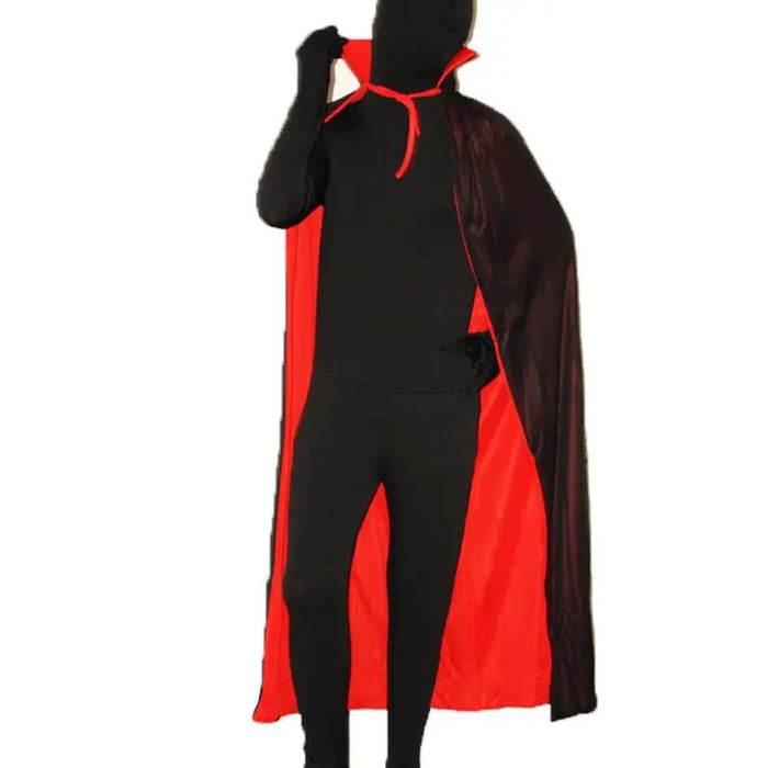 Black Red Vampire Cloak Cape Stand-up Collar Long Robe Women Men Halloween Vampires Grim Reaper Party Cosplay Costume