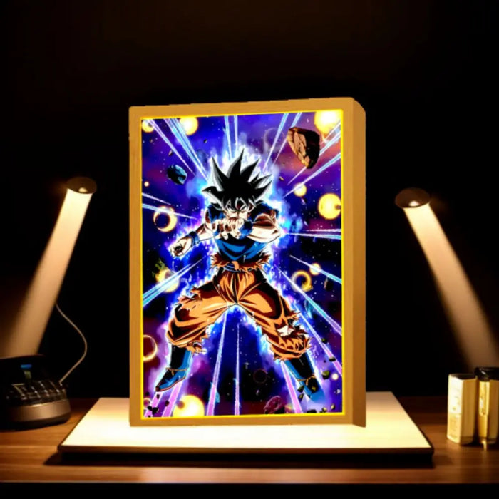 Goku Vegeta Led Night Light - Anime Figure Dragon Ball  Light Painting Photo Frame - Birthday Bedroom Decor Original Gifts Moon Lamp