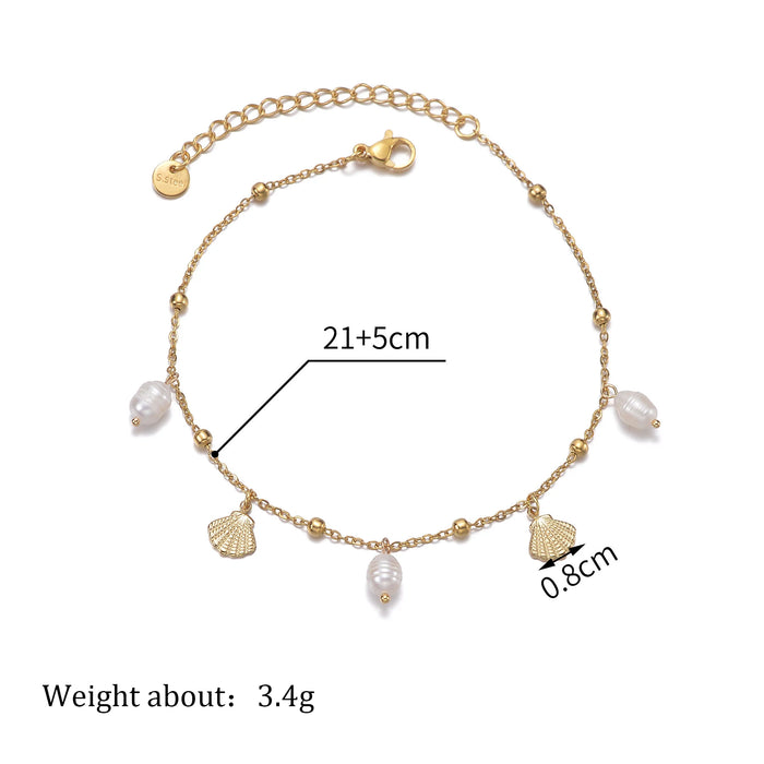 UZone Fashion Bead Pendant Ankle Chain Bracelet On Leg Foot Stainless Steel Adjustable Charm Feet Chain for Women Jelwery Gift