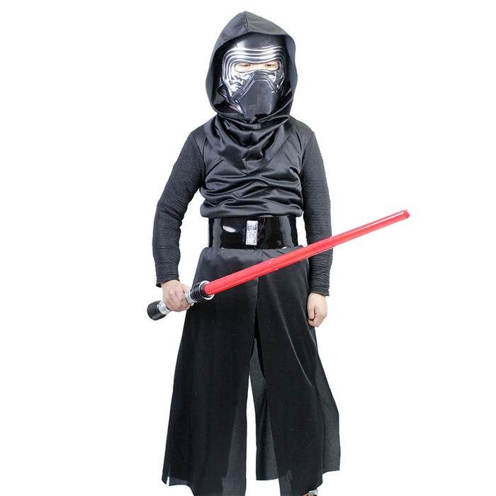 Deluxe  Kylo Ren Classic Cosplay Clothing Kids 4-10years Halloween Movie Costume 4PCS set