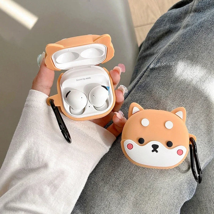 Cute Shiba Inu Cool Bulldog Case for Samsung Galaxy Buds Pro Live 2 Buds2 Pro  Cover Protective Shell Shield for Galaxy Buds FE