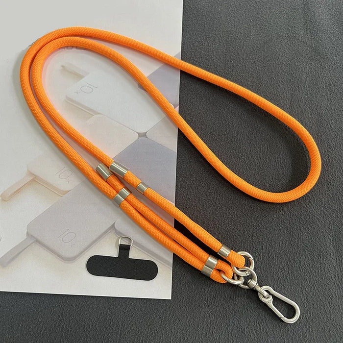 New Lanyard Silver Double Buckle Adjustable Wrist Hand Crossbody Strap Cord Hang Mobile Cell Phone Shoulder Chain Key Rope