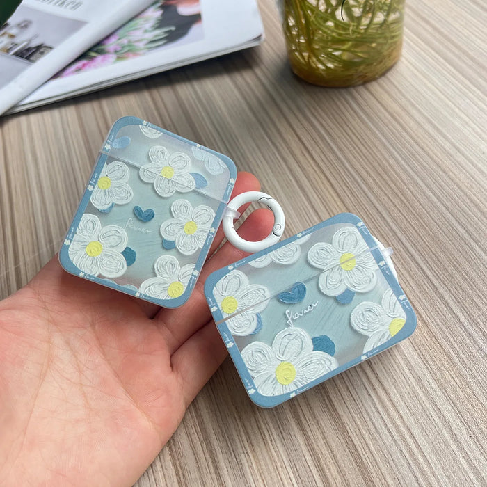 For AirPods Pro 2nd Case Ins Fashion Flower Silicone Cover For Apple AirPods 1 2 3 Girls Cute Earphone Charging Box With Keyring