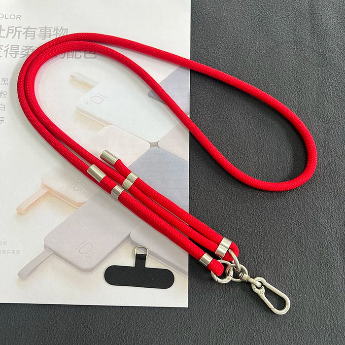 New Lanyard Silver Double Buckle Adjustable Wrist Hand Crossbody Strap Cord Hang Mobile Cell Phone Shoulder Chain Key Rope